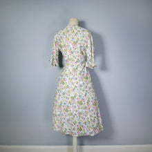 Load image into Gallery viewer, STAMP AND COIN PRINT NOVELTY FIT AND FLARE 40s DAY DRESS - XS-S