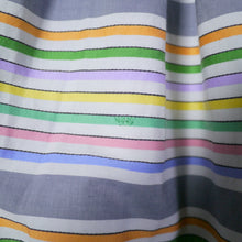 Load image into Gallery viewer, GREY AND WHITE RAINBOW STRIPE 50s COTTON DAY DRESS - S