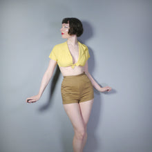 Load image into Gallery viewer, 40s 50s CROPPED YELLOW BOLERO TIE FRONT SUMMER JACKET / TOP - XS-S