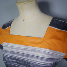 Load image into Gallery viewer, ORANGE AND GREY STRIPED 50s COTTON DAY DRESS - XS