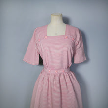 Load image into Gallery viewer, 40s 50s CANDY STRIPE DAY DRESS WITH BUTTON DETAIL - S