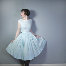 Load image into Gallery viewer, 50s HORROCKSES FOR RICHARD SHOPS GREEN FLORAL FULL SKIRTED DRESS - S