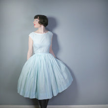 Load image into Gallery viewer, 50s HORROCKSES FOR RICHARD SHOPS GREEN FLORAL FULL SKIRTED DRESS - S