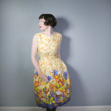 Load image into Gallery viewer, 50s 60s EGYPTIAN NOVELTY SCENIC PRINT COTTON DRESS - S
