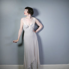 Load image into Gallery viewer, 60s PASTEL PEACH / PINK SHEER LACE NIGHTGOWN / LONG SLIP - XS