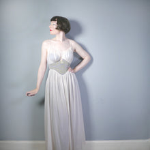 Load image into Gallery viewer, 60s SHEER PINK NYLON GRECIAN SLIP WITH GATHERED EMPIRE BUST AND FLOCKING - XS-S