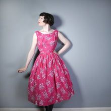Load image into Gallery viewer, ROMANTIC RED AND WHITE POLKA DOT AND ROSE PRINT 50s DRESS - S
