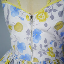 Load image into Gallery viewer, 50s UNLABELED HORROCKSES APPLE AND CHERRY FLORAL PRINT SUN DRESS - S