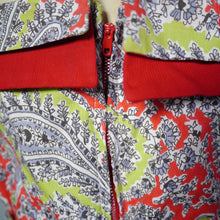 Load image into Gallery viewer, EARLY 50s BRIGHT GREEN AND RED PAISLEY PRINT SUN DRESS AND BOLERO - XS