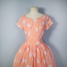 Load image into Gallery viewer, 50s 60s ORANGE FLORAL PRINT ST MICHAEL MARSPUN DRESS - XS