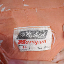 Load image into Gallery viewer, 50s 60s ORANGE FLORAL PRINT ST MICHAEL MARSPUN DRESS - XS