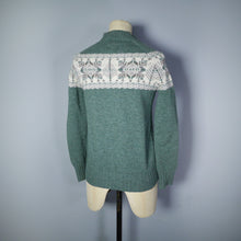 Load image into Gallery viewer, FOREST GREEN FAIRISLE SCOTTISH WOOL CARDIGAN BY PITLOCHRY - XXS-XS