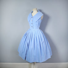 Load image into Gallery viewer, 50s PASTEL BLUE CORD FULL SKIRTED DRESS BY A DIANA DRESS - XS