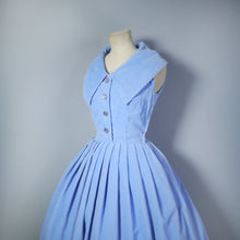 Load image into Gallery viewer, 50s PASTEL BLUE CORD FULL SKIRTED DRESS BY A DIANA DRESS - XS