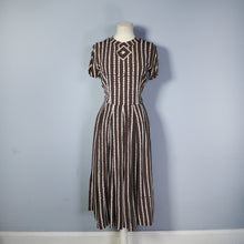 Load image into Gallery viewer, 40s BROWN AND CREAM POLKA DOT CREPE DRESS  - XS
