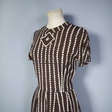 Load image into Gallery viewer, 40s BROWN AND CREAM POLKA DOT CREPE DRESS  - XS