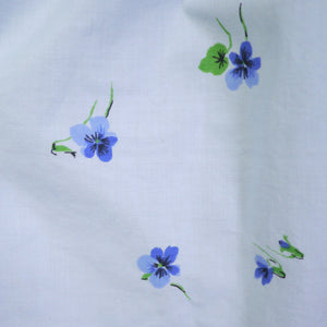 50s LIGHT BLUE VIOLET FLOWER PRINT CALIFORNIA COTTONS DRESS - s