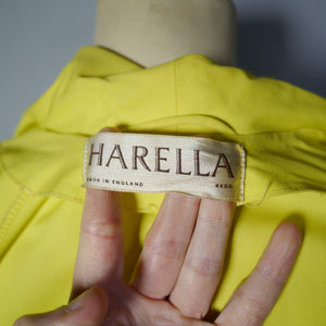 50s HARELLA BRIGHTEST YELLOW SWING / OPERA LIGHT TRANSITIONAL COAT - S-M