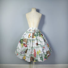 Load image into Gallery viewer, 50s NOVELTY PRINT FOOD BANQUET STILL LIFE FULL COTTON SKIRT - 24&quot;