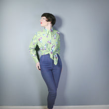 Load image into Gallery viewer, 70s LIGHT GREEN LADY NOVELTY PRINT SHIRT - XL