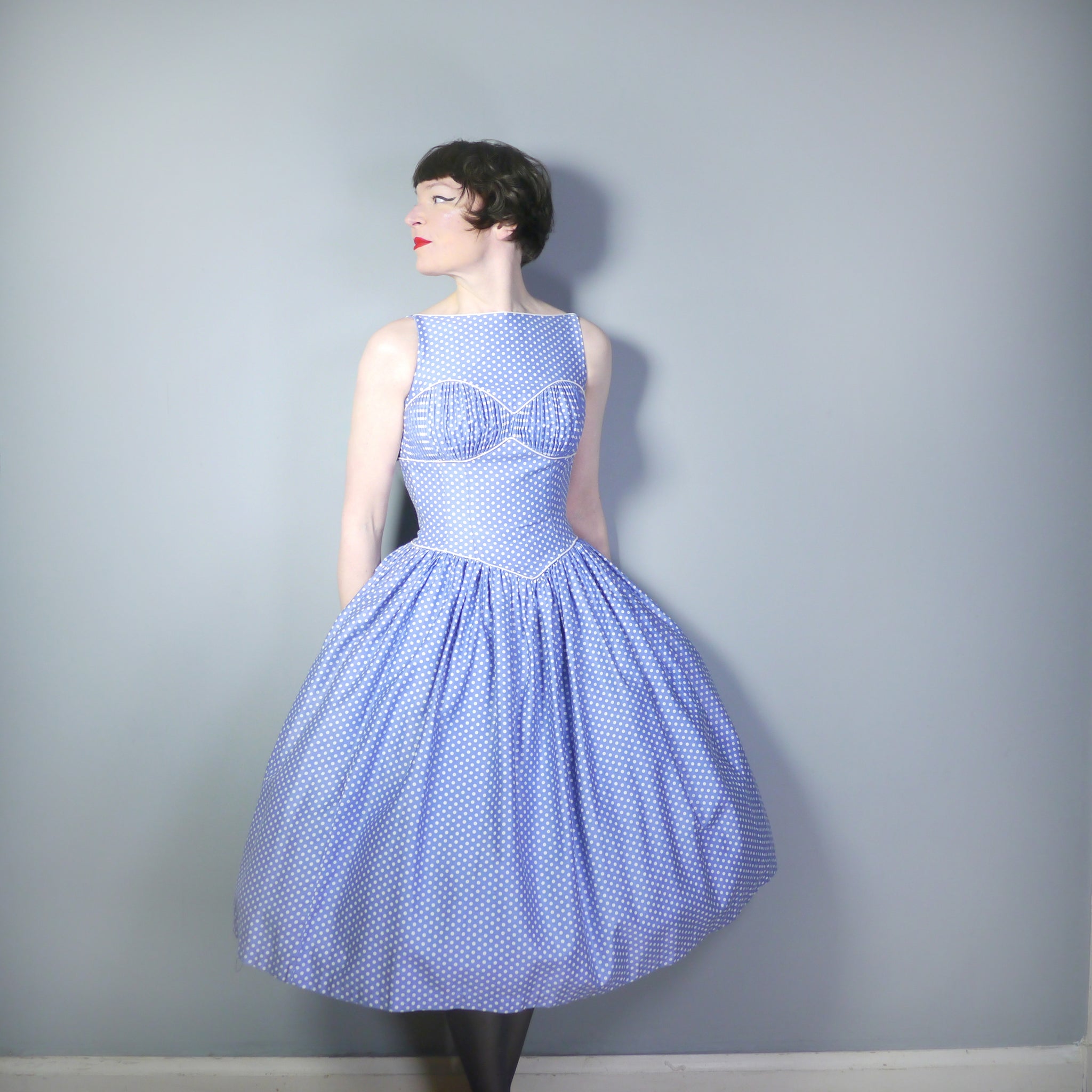 Blue polka hotsell dot 50s dress