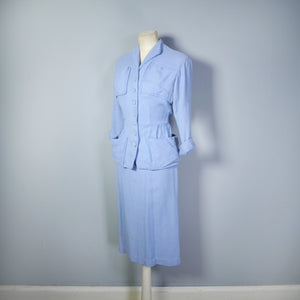 Light blue skirt suit sale