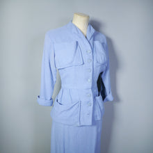 Load image into Gallery viewer, 50s LIGHT BLUE FITTED SPRING/SUMMER SKIRT SUIT - XS